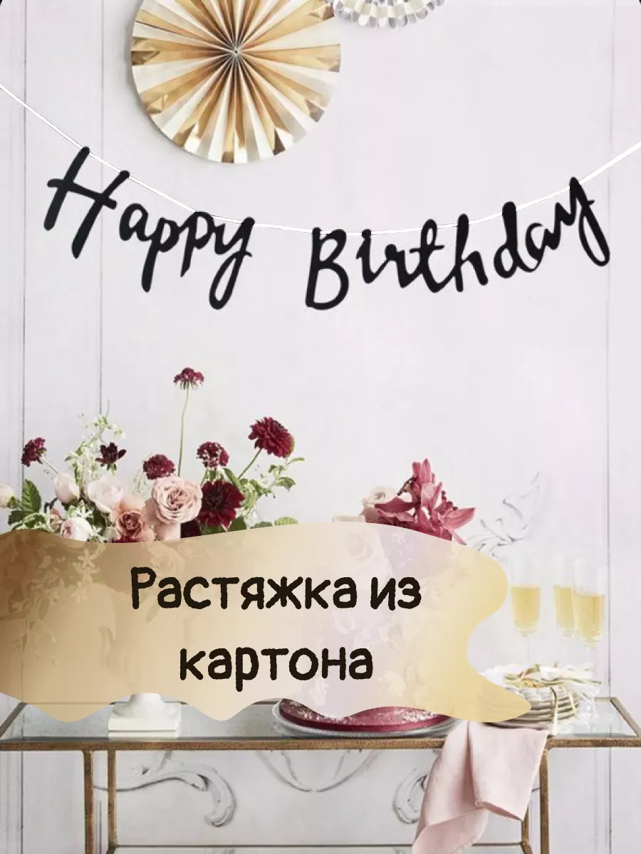 Растяжка С днем рождения Happy Birthday Надуйка купить по цене 244 ₽ в  интернет-магазине Wildberries | 119761234