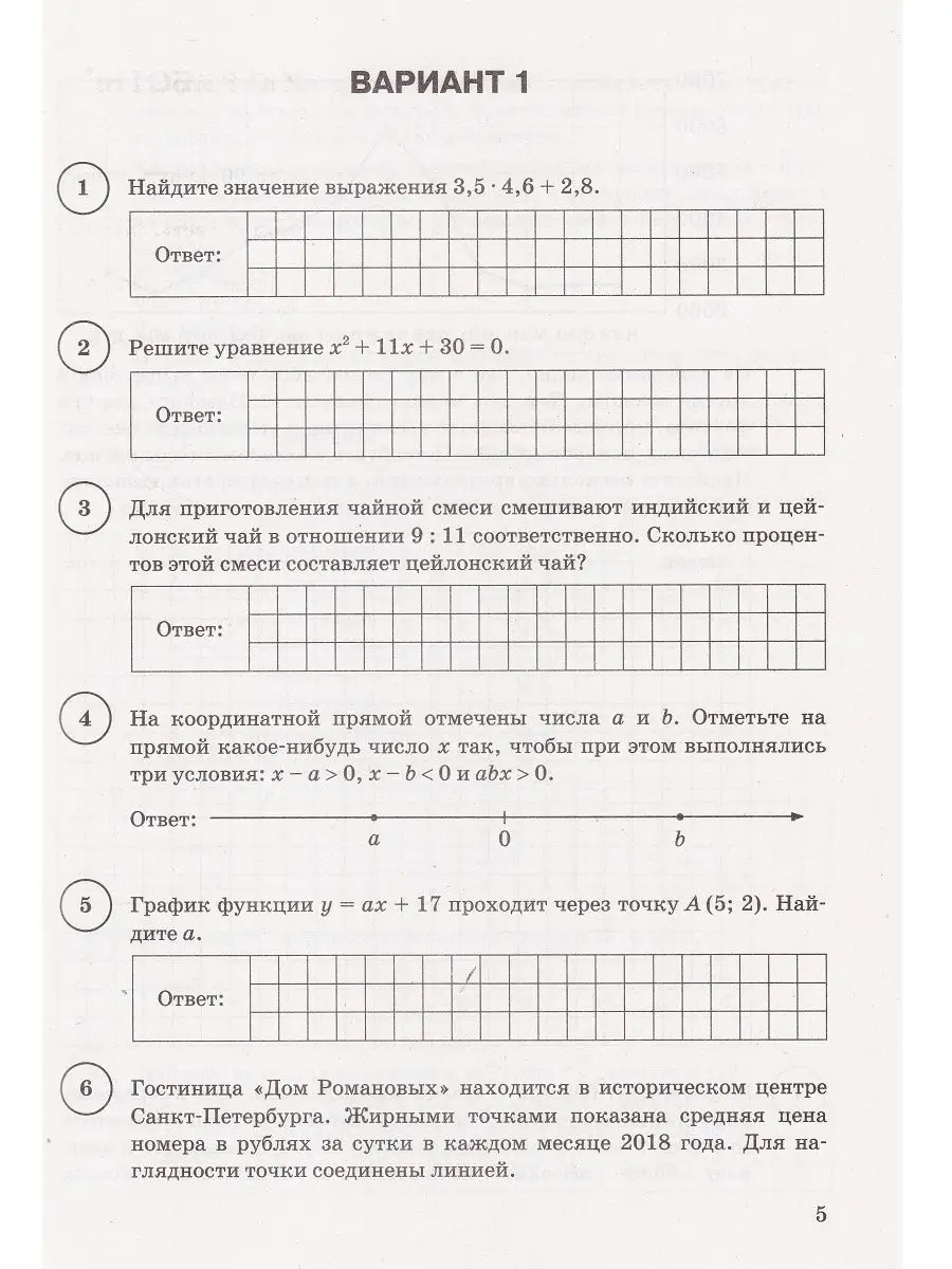 Экзамен Математика. 8 класс. ВПР. Типовые задания. 15 вариантов