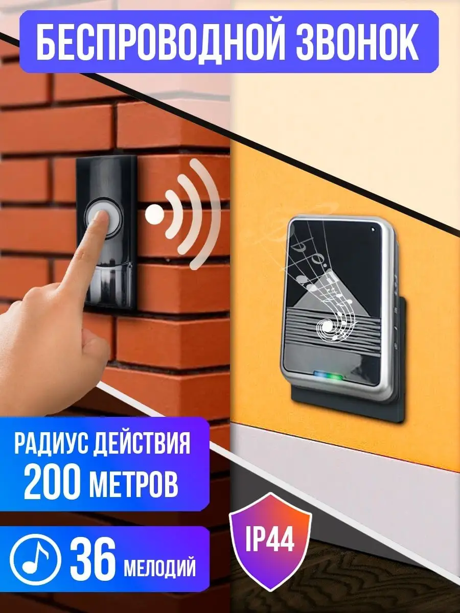 Беспроводной дверной звонок от сети в розетку уличный TDMElectric купить по  цене 1 566 ₽ в интернет-магазине Wildberries | 120698835