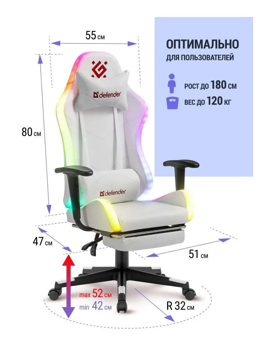 Игровое кресло ultimate черный light полиуретан 60мм