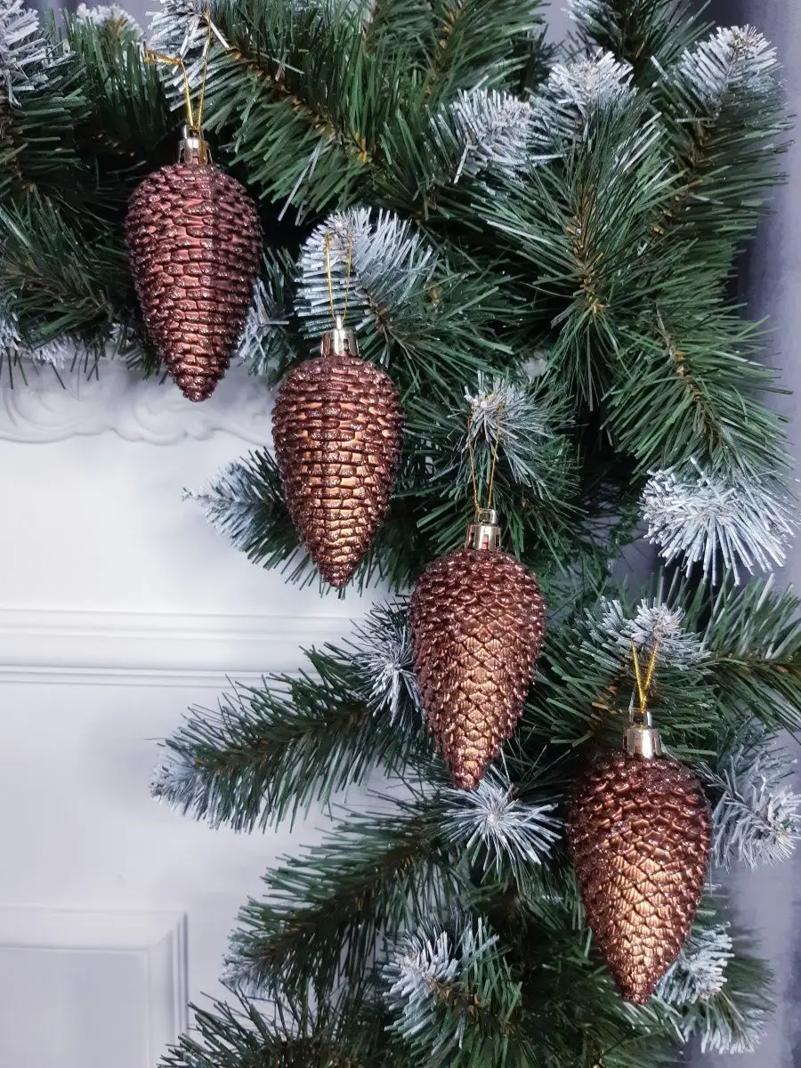 Шишка канзаши. Игрушка на елку. DIY conifer cone kanzashi