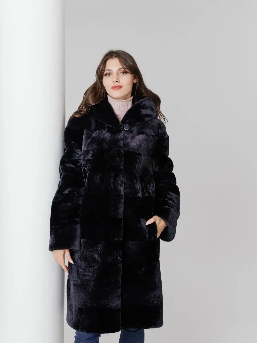 Шуба натуральная мутоновая с капюшоном из овчины Original Fur company  купить по цене 805,44 р. в интернет-магазине Wildberries в Беларуси |  125017989