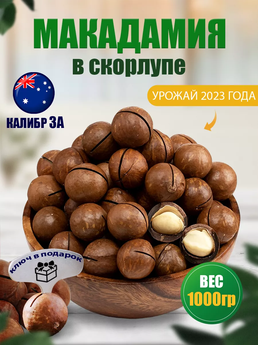 Макадамия орехи в скорлупе 1 кг Nuts Life купить по цене 666 ₽ в  интернет-магазине Wildberries | 129580223